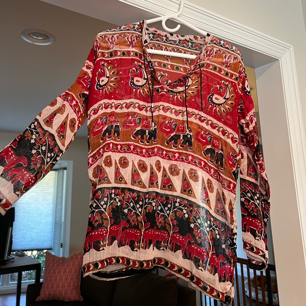 Made in India (Medium) thin and sheer long sleeve.